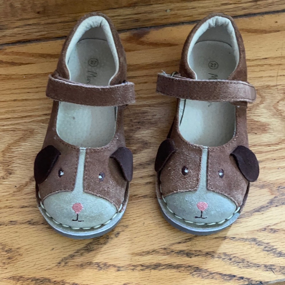 Mini Boden brown suede/leather puppy Mary Janes